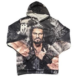 WWE Roman Reigns 3D Print Hoodie Men’s Lg Wrestling Entertainment Fan Pullover